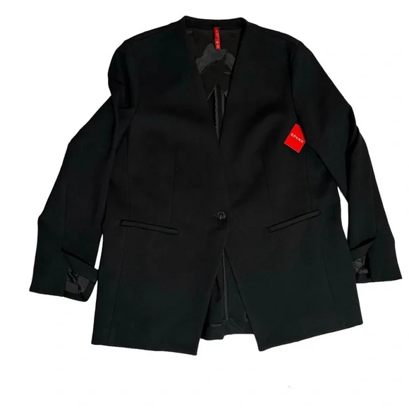 SPANX 🆕 Perfect Collarless Blazer Classic Black Size Large. Closet Staple! - Picture 3 of 11